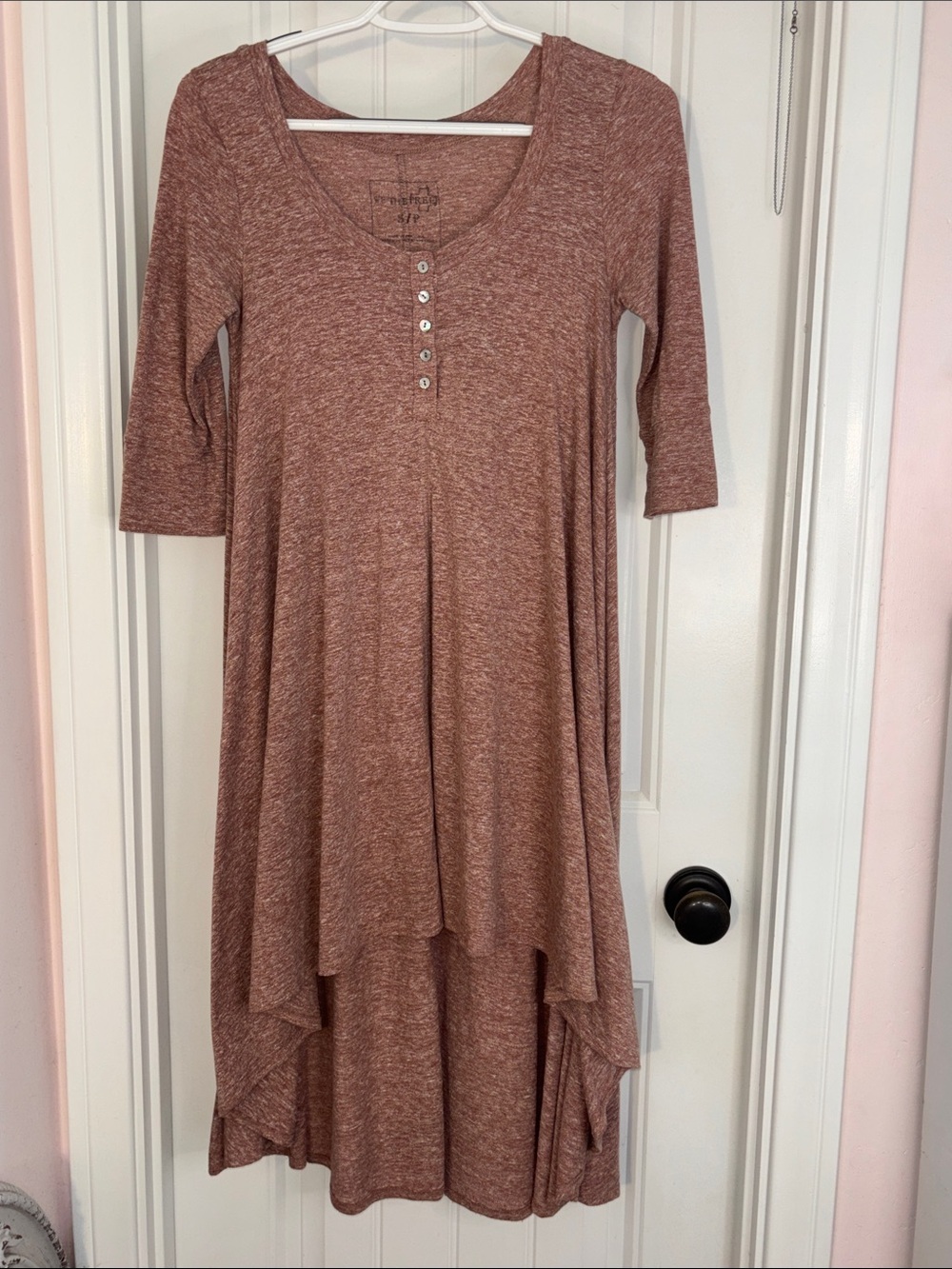We The Free Dusty Rose High-Low Henley Dress